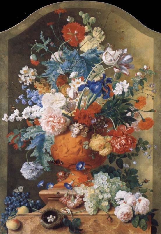 HUYSUM, Jan van Flowers in a Terracotta Vase Spain oil painting art